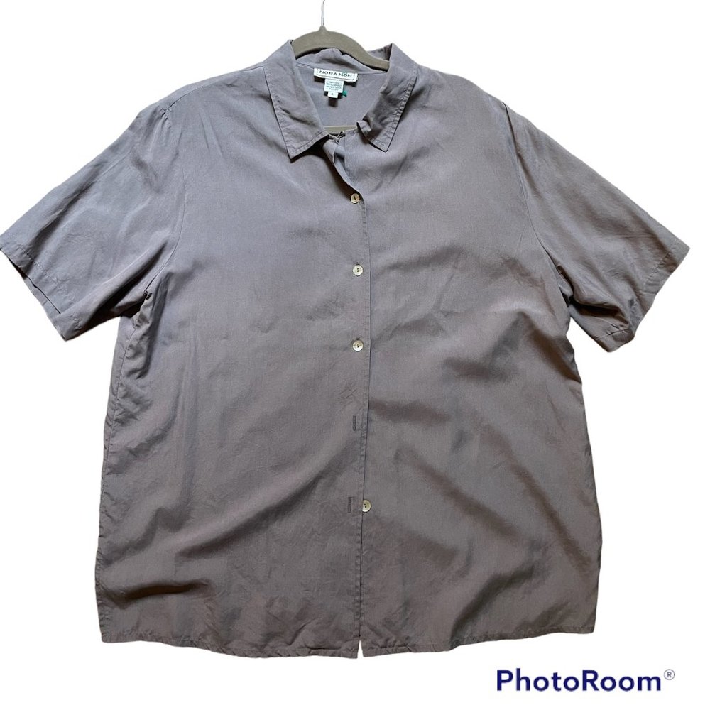 Nora Noh 100% silk button down shirt